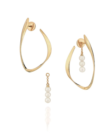 Brincos em ouro amarelo com pérolas Julio Okubo