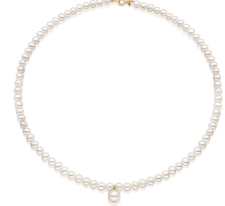 Colar de pérolas com detalhe de ouro amarelo 18k.