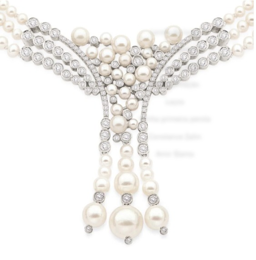 Colar de pérolas com design sofisticado e detalhes em diamantes Julio Okubo