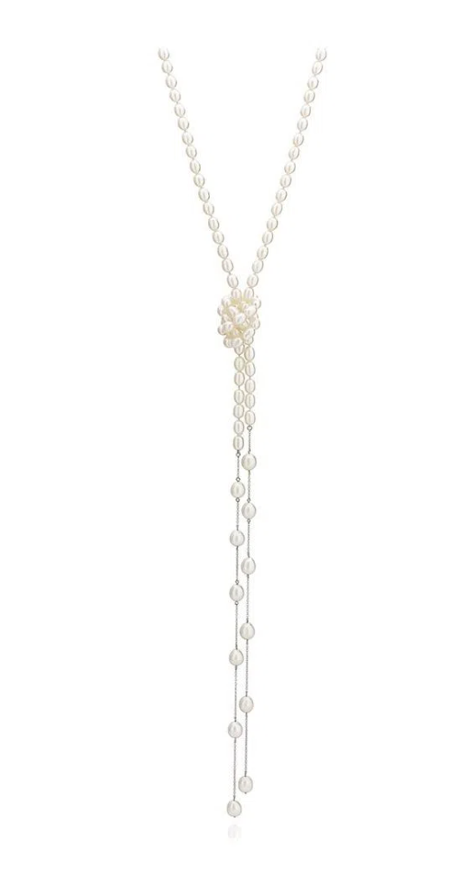 Gargantilha de pérolas Biwa com design elegante Julio Okubo