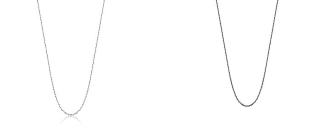 Corrente masculina em prata com ródio branco Amir Slama e corrente em prata com ródio negro, da coleção Julio Okubo.