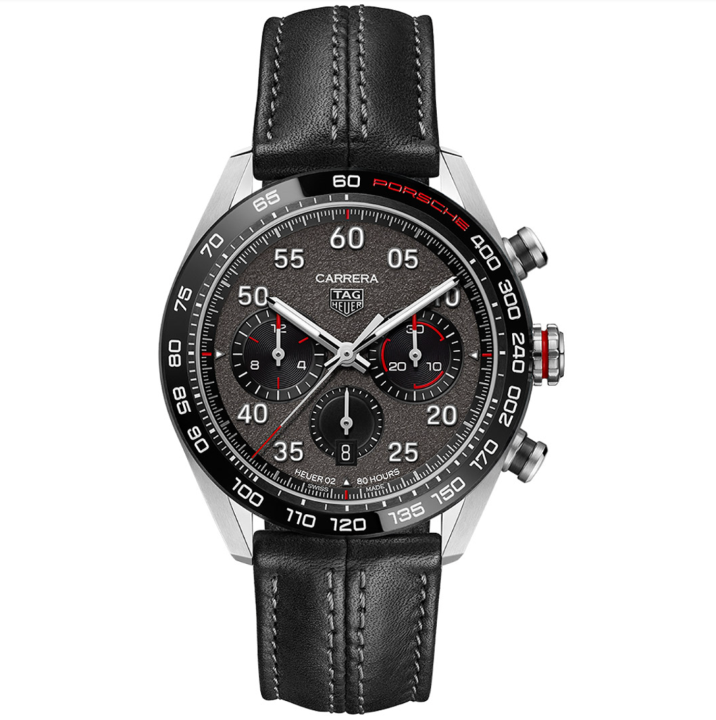 Relógio TAG Heuer Carrera Porsche Edição Especial Calibre Heuer 02 Automático Cinza Couro Cronógrafo.